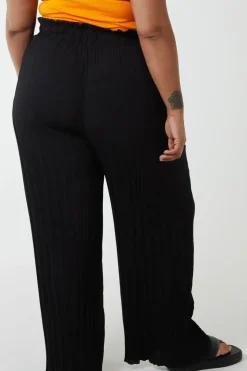 Plain Elasticated Waist Plisse Culottes
