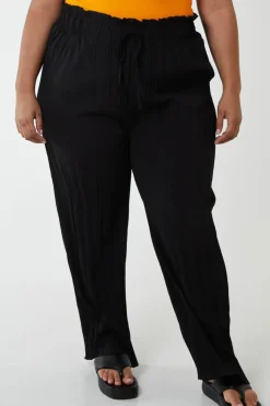 Plain Elasticated Waist Plisse Culottes