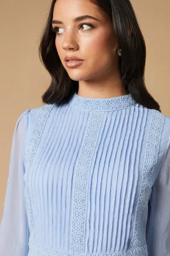 Plain Lace Trim Detail Maxi Dress