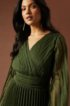 Plain Pleated Asymmetric Tiered Maxi Dress