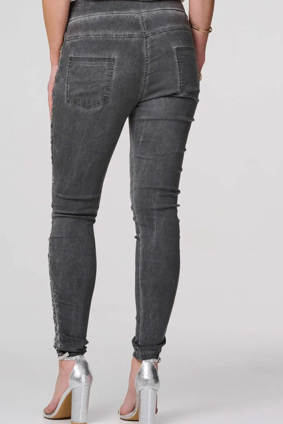 Plain Skinny Tie Waist Trousers