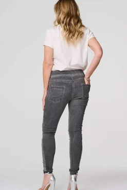 Plain Skinny Tie Waist Trousers