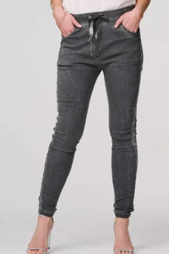 Plain Skinny Tie Waist Trousers