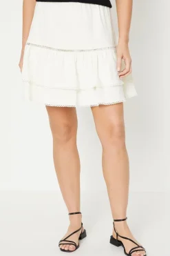 Plain Tiered Mini Skirt