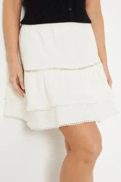Plain Tiered Mini Skirt