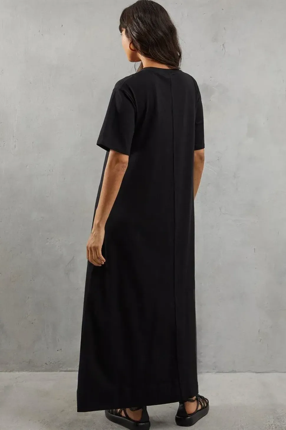 Plain Trapeze Midi Dress