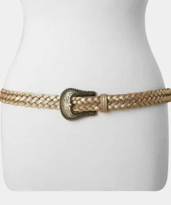 Plaited Metallic Suede Belt