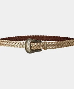 Plaited Metallic Suede Belt