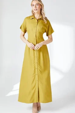 Pleat Detail Shirt Dress