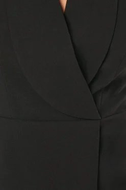 Pleated Hem Tuxedo Mini Dress
