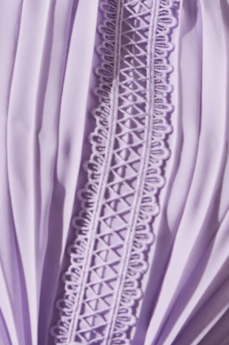 Pleated Lace Trim Tiered Midi Dress