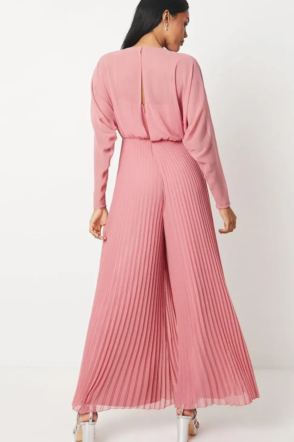 Pleated Leg Batwing Jumpsuit