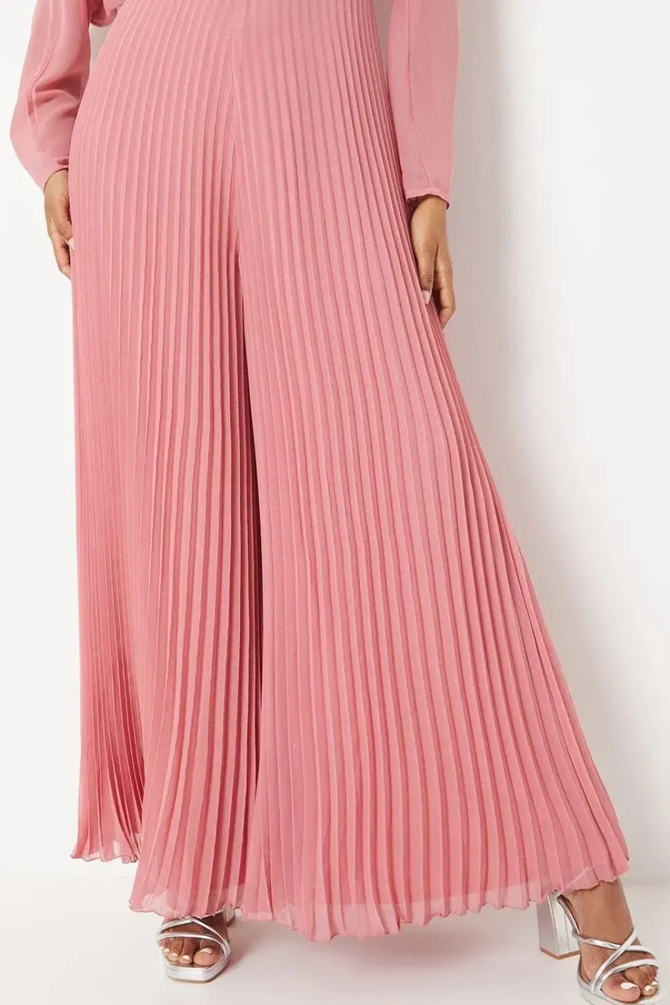Pleated Leg Batwing Jumpsuit