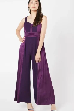 Pleated Leg Panelled Bodice Jumpsuit