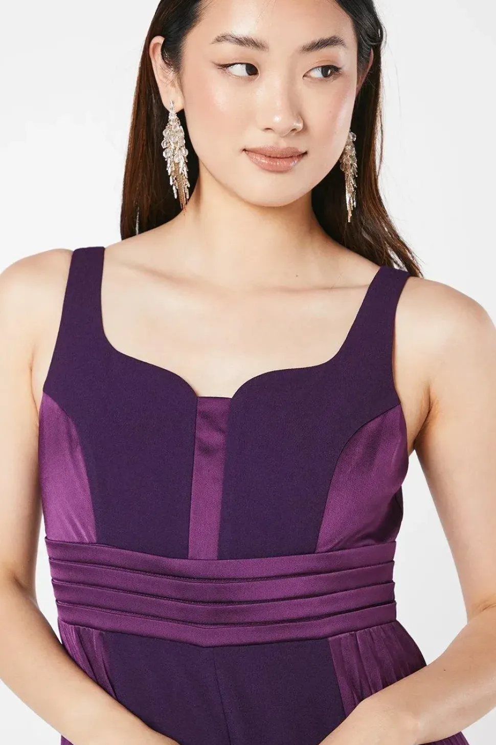 Pleated Leg Panelled Bodice Jumpsuit
