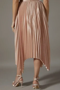 Pleated Satin Skirt