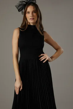 Pleated Skirt Midi Sleeveless Dress