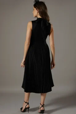 Pleated Skirt Midi Sleeveless Dress