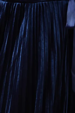 Pleated Velvet Wrap Dress