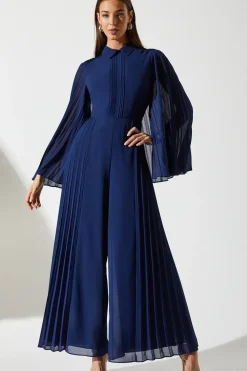 Pleat Wide Leg Jumpsuit