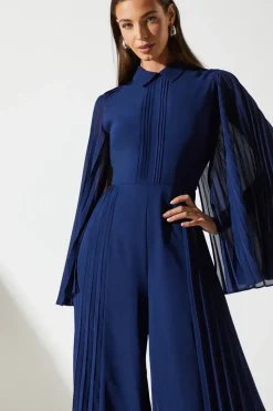 Pleat Wide Leg Jumpsuit