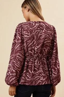 Plum Zebra Tea Blouse