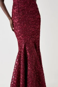 Plunge Neck Bodycon Fishtail Maxi Dress