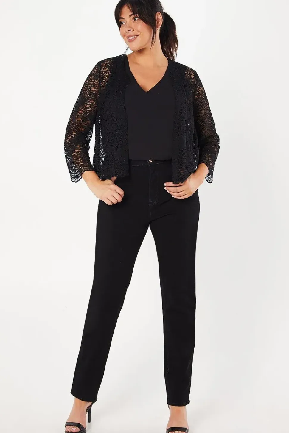 Plus Edge To Edge Lace Jacket