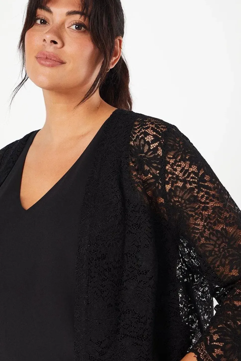 Plus Edge To Edge Lace Jacket