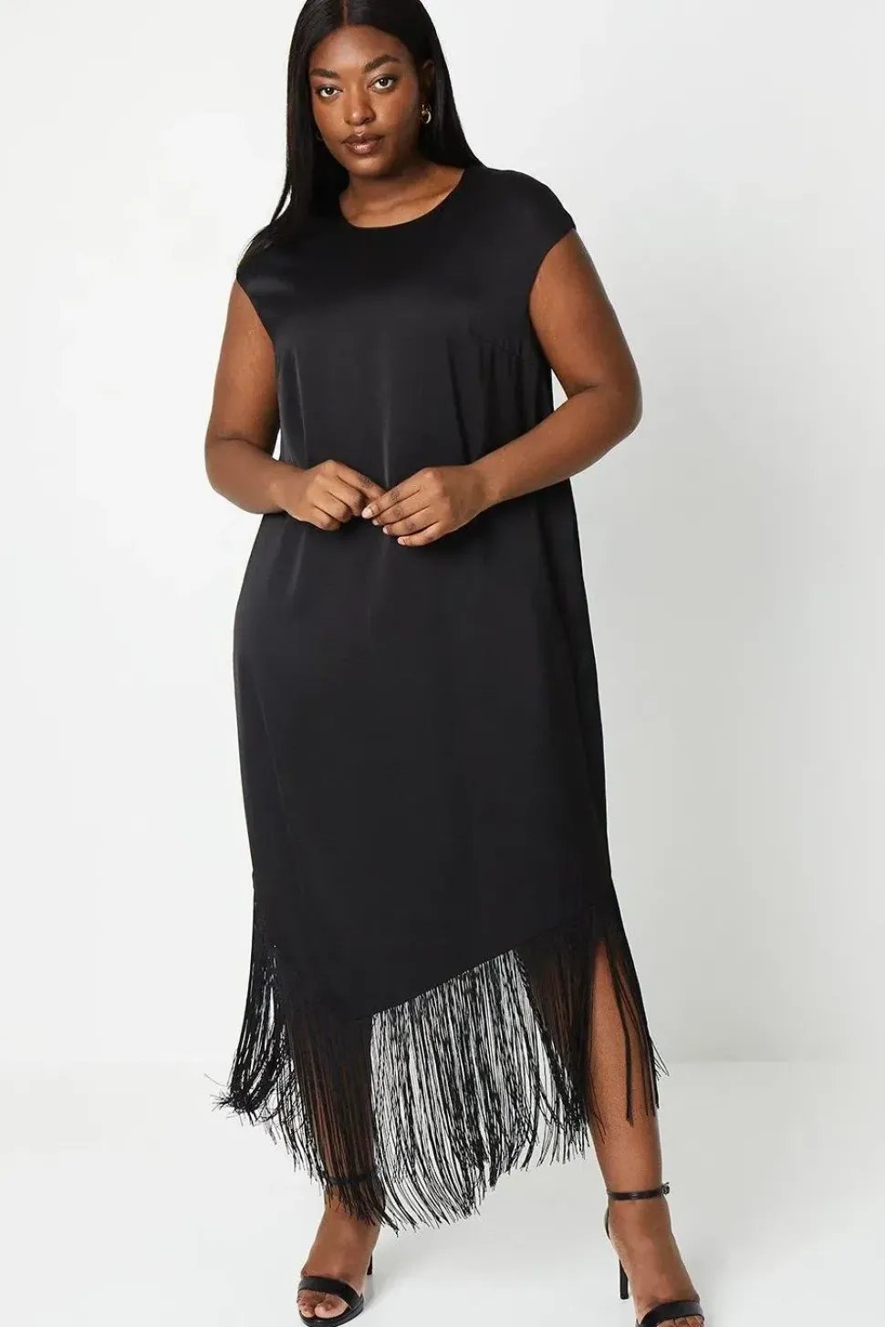 Plus Fringe Hem Shift Dress