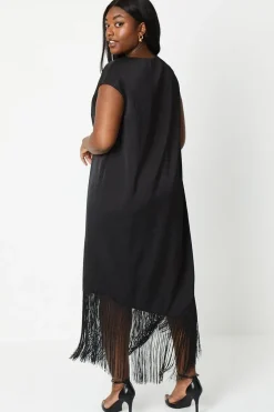Plus Fringe Hem Shift Dress