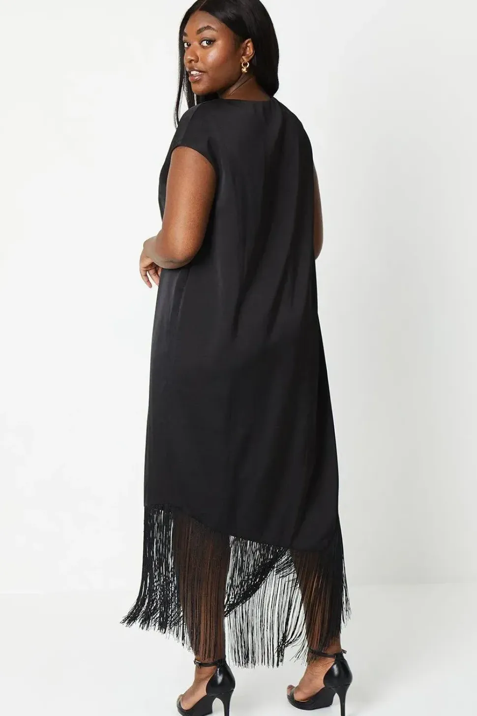 Plus Fringe Hem Shift Dress