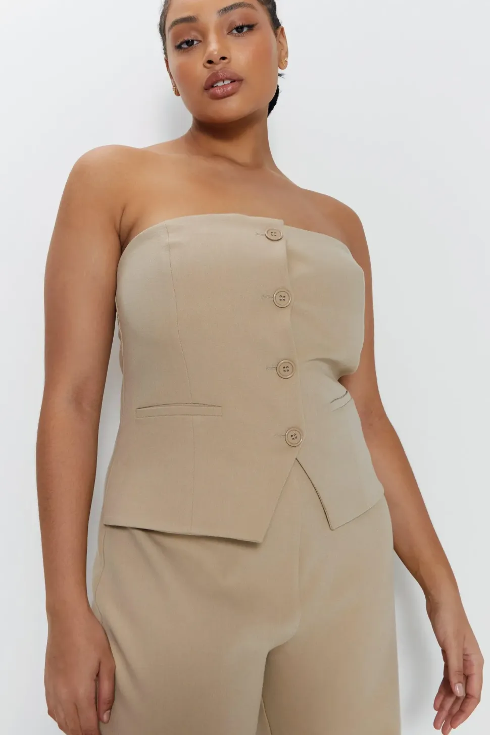 Plus Premium Tailored Bustier Jumpsuit