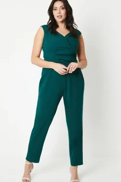 Plus Scuba Crepe Wrap Jumpsuit
