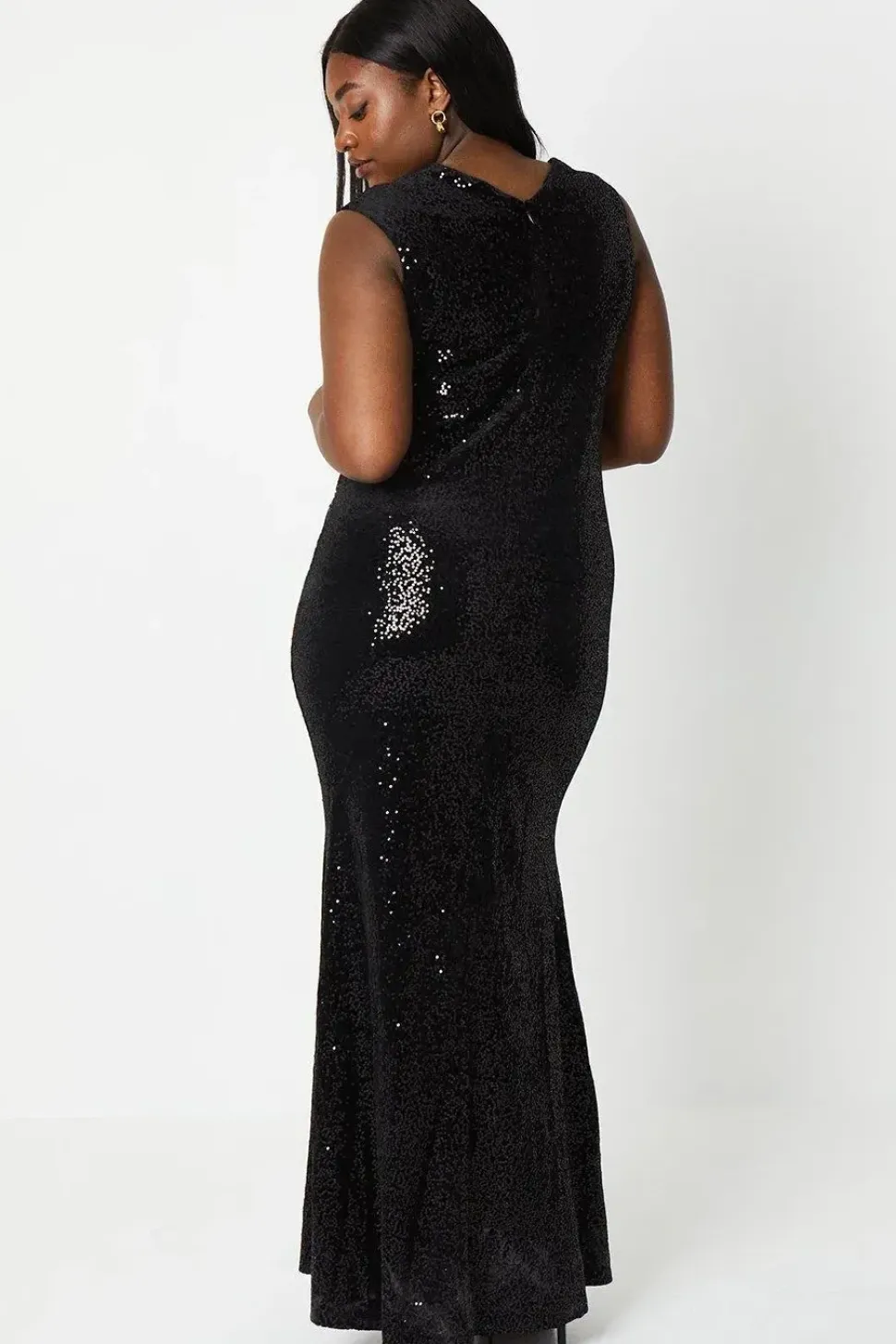 Plus Sequin Bardot Maxi Dress