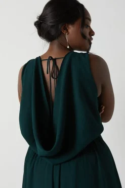 Plus Size Cowl Back Bridesmaid Maxi Dress