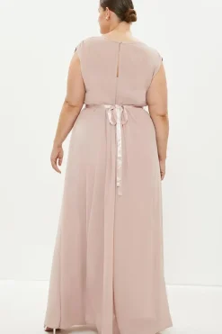 Plus Size Embellished Belt Maxi Dress