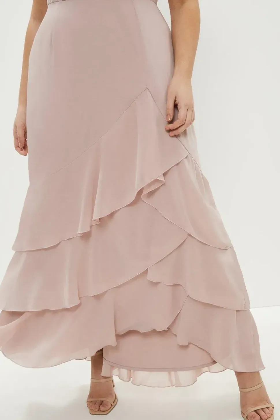 Plus Size Ruffle Hem Tiered Maxi Dress
