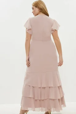Plus Size Ruffle Hem Tiered Maxi Dress