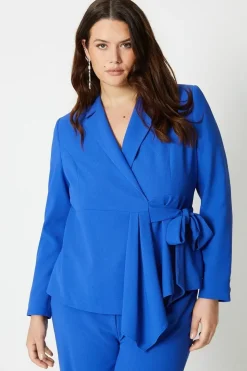 Plus Size Waterfall Drape Wrap Blazer