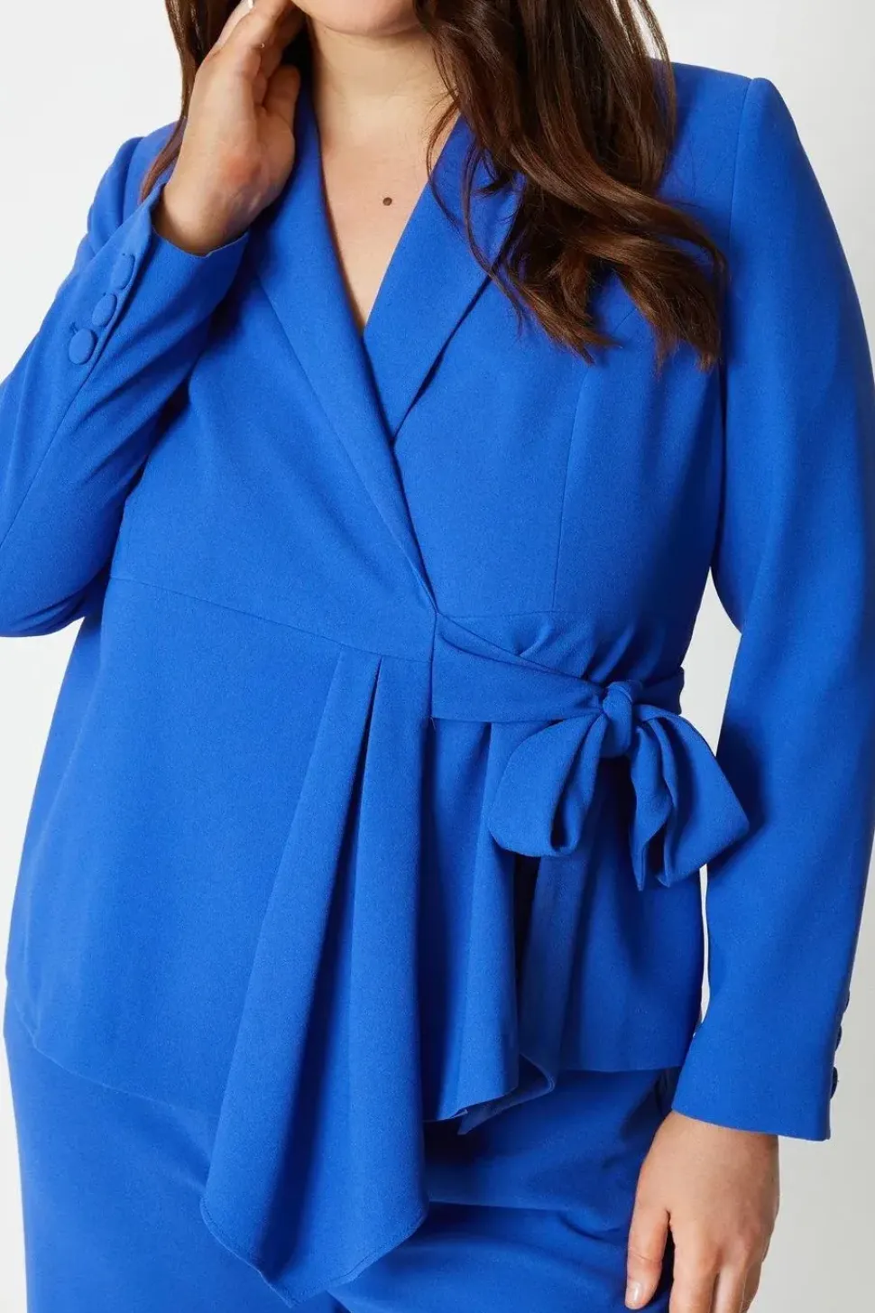 Plus Size Waterfall Drape Wrap Blazer