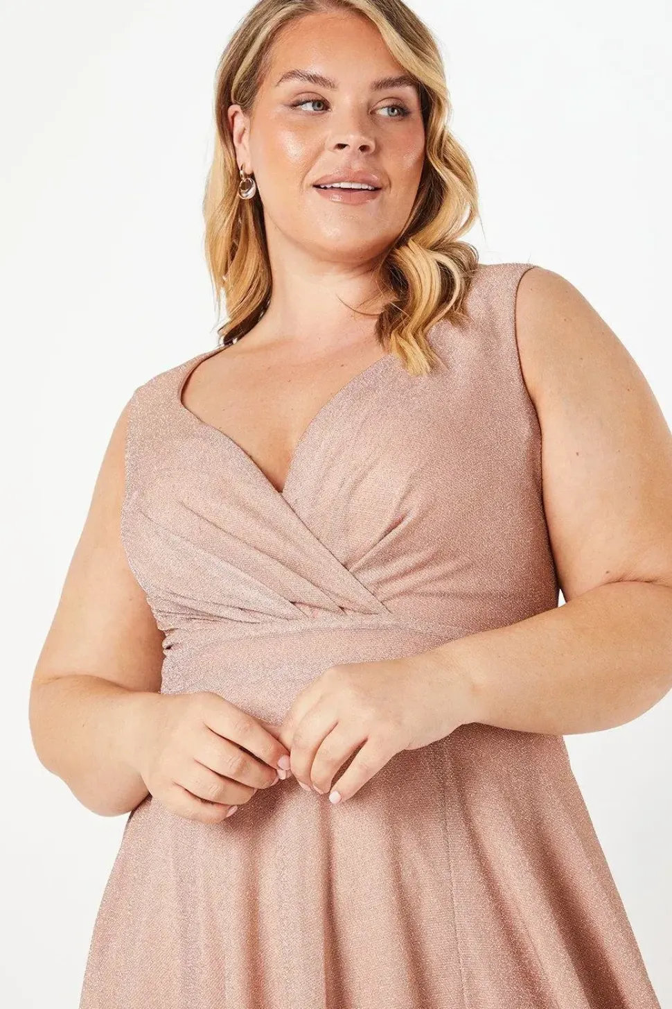 Plus Sleeveless Wrap Maxi Dress