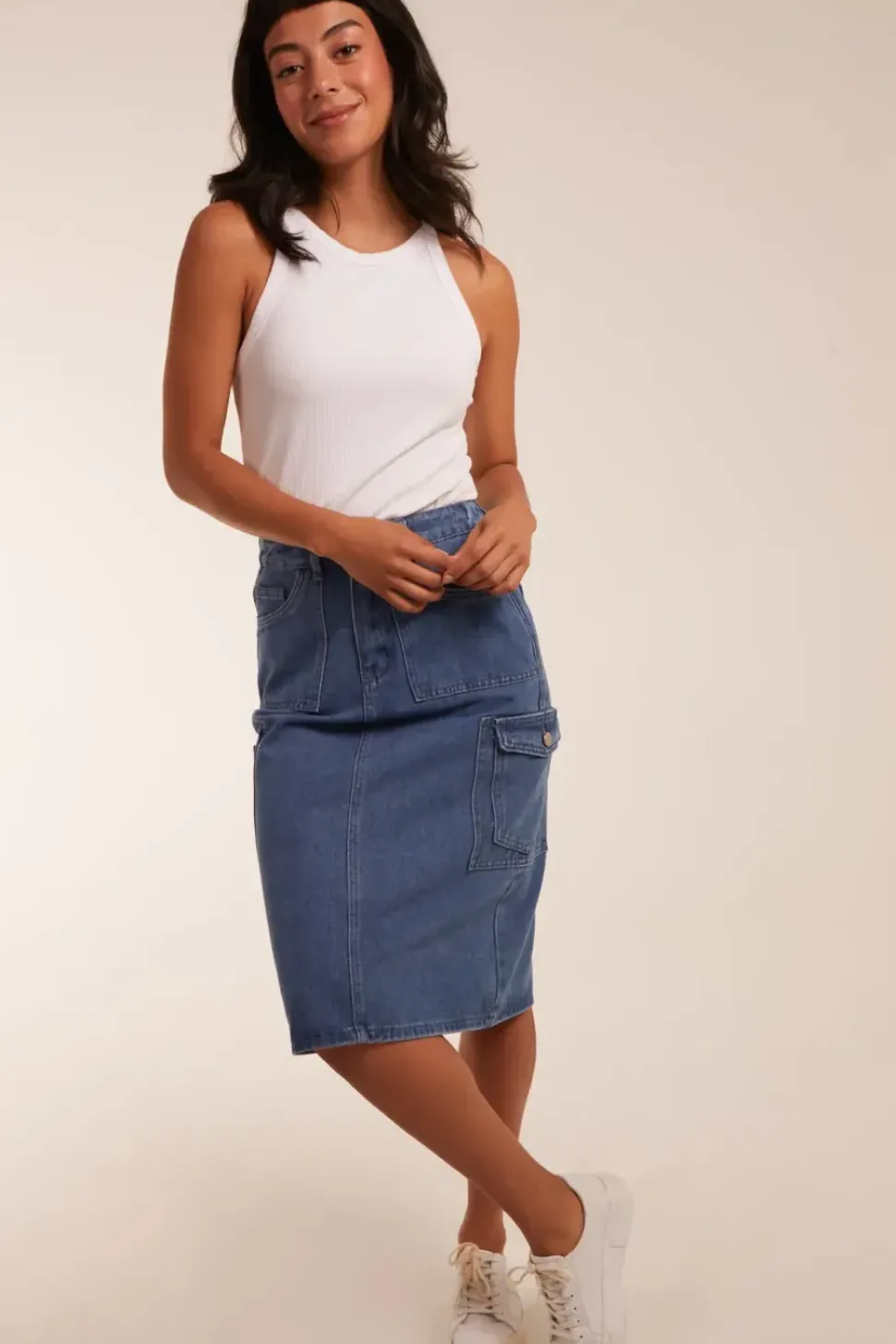 Pocket Denim Skirt