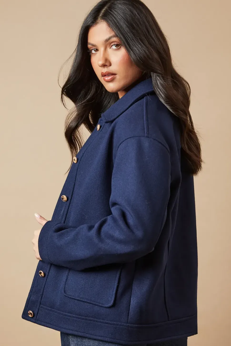 Pocket Detail Button Through Jacket