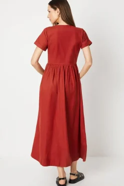 Pocket Detail Midi Shirt Dress