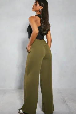 Pocket Detail Wide Leg Trousers