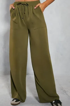 Pocket Detail Wide Leg Trousers