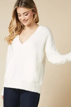 Pocket Front V Neck Jumper