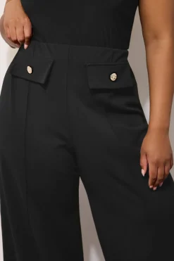 Pocket Front Wide Leg Trousers