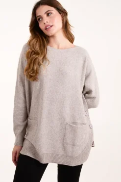 Pocket Slash Neck Jumper